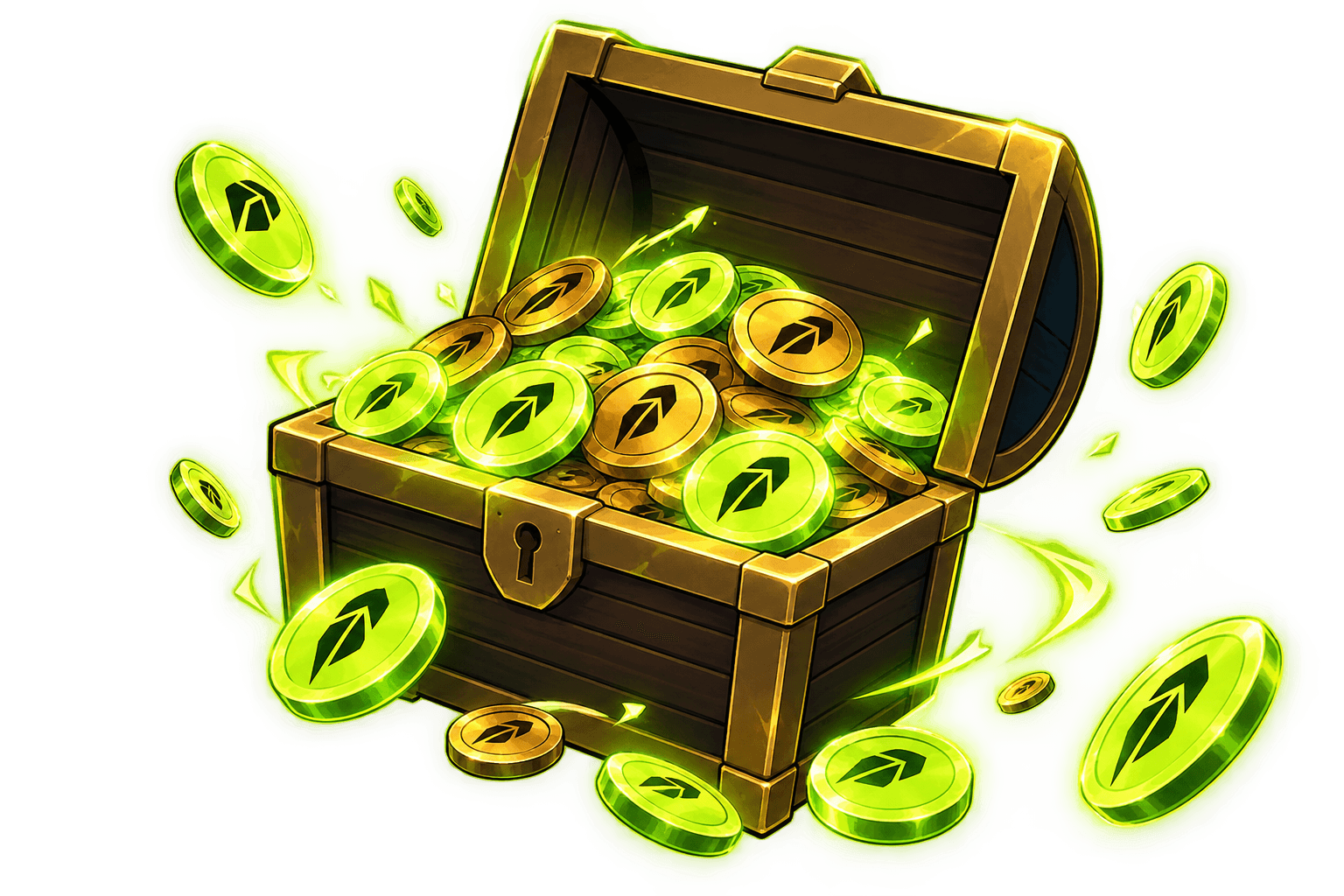 The Chest, open and overflowing with $HOOD